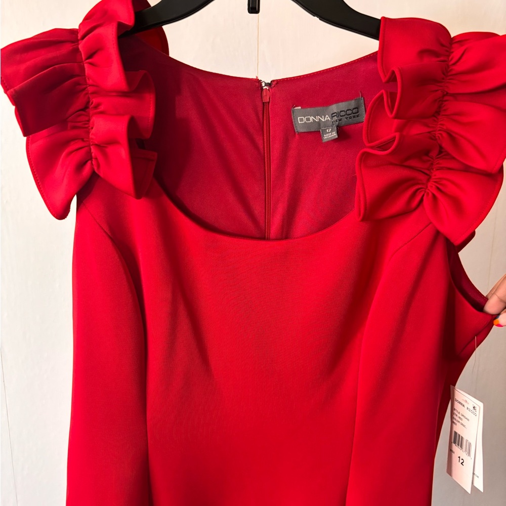 Donna Ricco Scarlet Ruffle Dress - Picture 5 of 5
